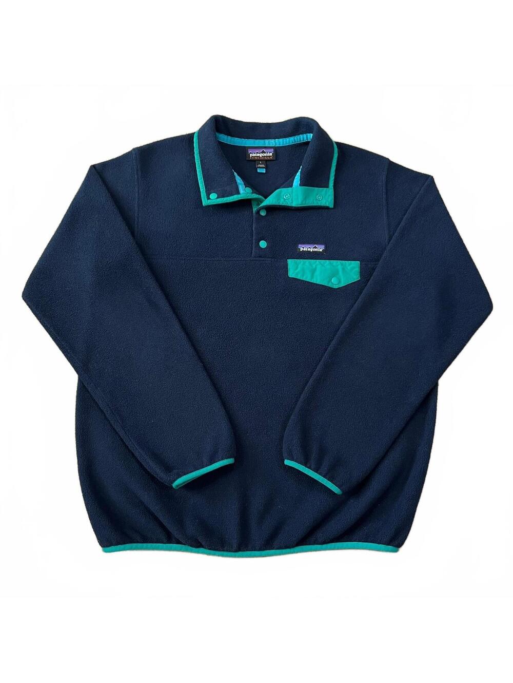 Patagonia Womens Lightweight Synchilla Snap T Fleece Pullover Blue Size Large